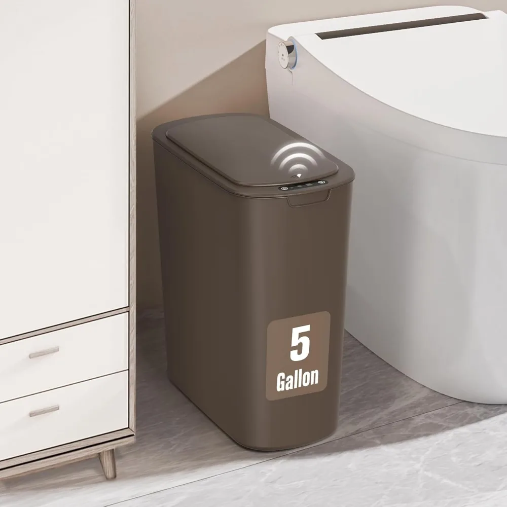 

5 Gallon Automatic Motion Sensor Trash Can, Touchless Slim Wastebasket for Bathroom, Office, Bedroom, Living Room