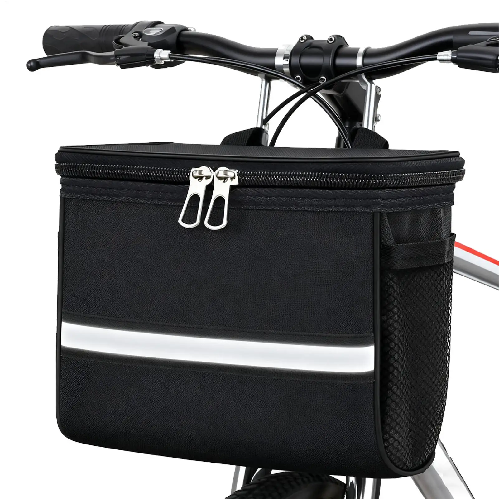 

Basket For Bike Handlebar Mount With Reflective Strip Bike Basket Kids Front Frame Bag For Road Mountain Electric Scooter