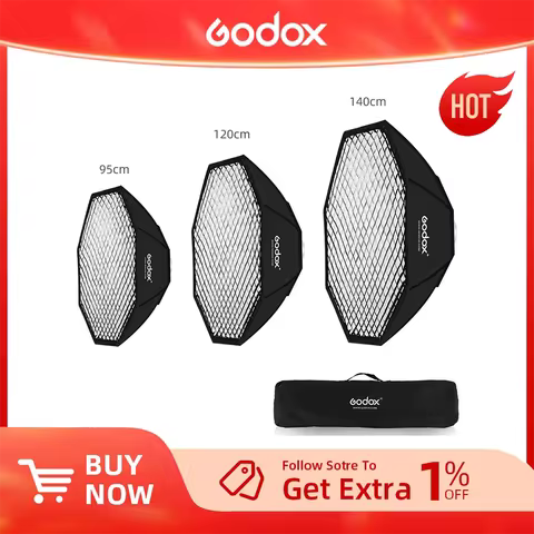 Godox 95cm 120cm 140cm Studio Reflector softbox Octagon Honeycomb Grid Softbox with Bowens Mount for Studio Strobe Flash Light