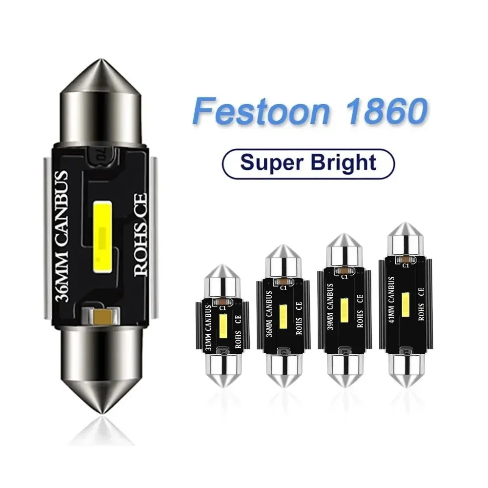 

2x C5W LED CSP 1860 Signal Lamp Canbus Bulb 41mm 39mm 36mm 31mm Festoon Light C10W LED Auto Interior Reading Dome Light