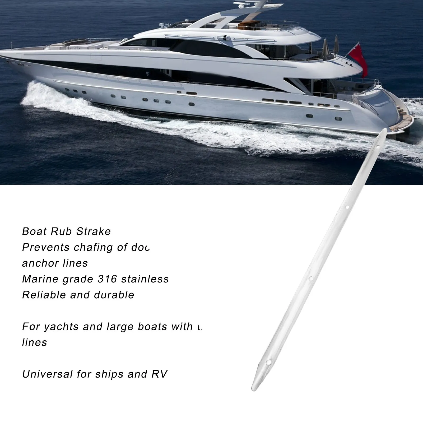 Противоударные упоры для лодки, морские противочные упоры из нержавеющей стали 316, морские противочные упоры, аксессуар для палубы, 457,2x19 мм