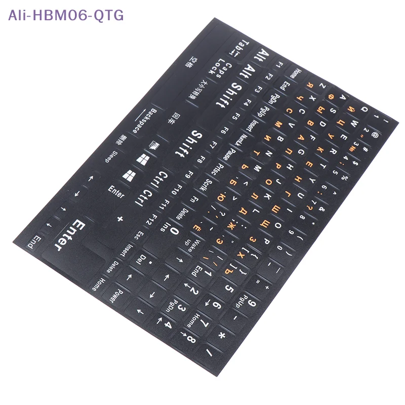 [New] NEW 1Pc Alphabet Layout Sticker Key Stickers Full Size Russian Keyboard Stickers For Laptop Desktop PC Keyboard Cover