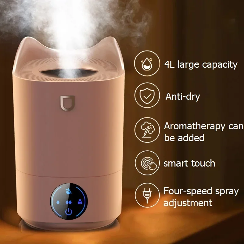 

Mi 4L Air Humidifier Smart Touch Aroma Diffuser Ultrasonic Cool Mist Maker Fogger Essential Oil Difusor 4 Gears Adjustable