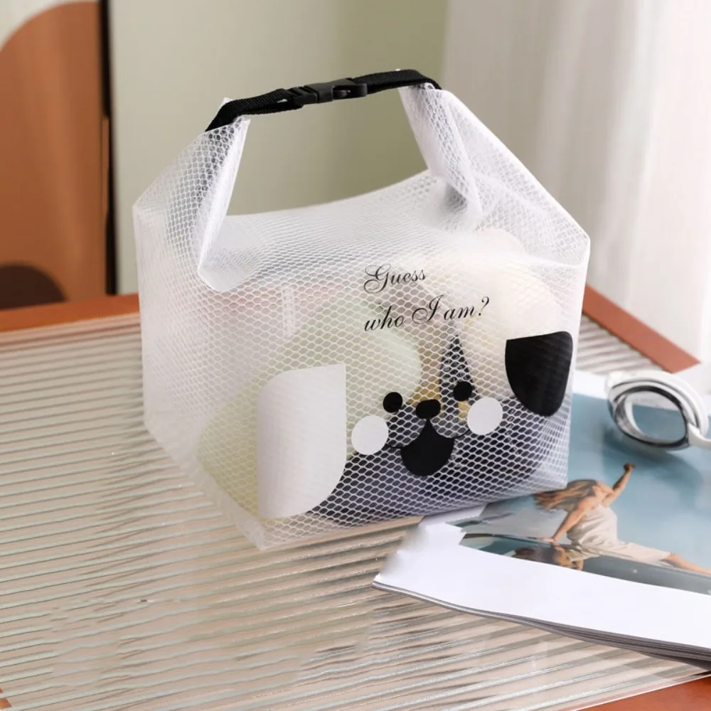 

Portable Cartoon Cosmetic Container Waterproof Mesh Travel Toiletry Bag Handle Sealing Cosmetic Storage Bag Bath