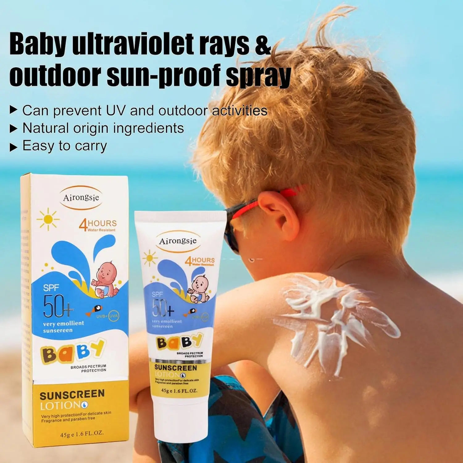 Baby Sunblock Cream Protect and Sensitive Sun Screen Lotion SPF 50  Refreshing Sunblock Kids Sunscreen for Sensitive Skin