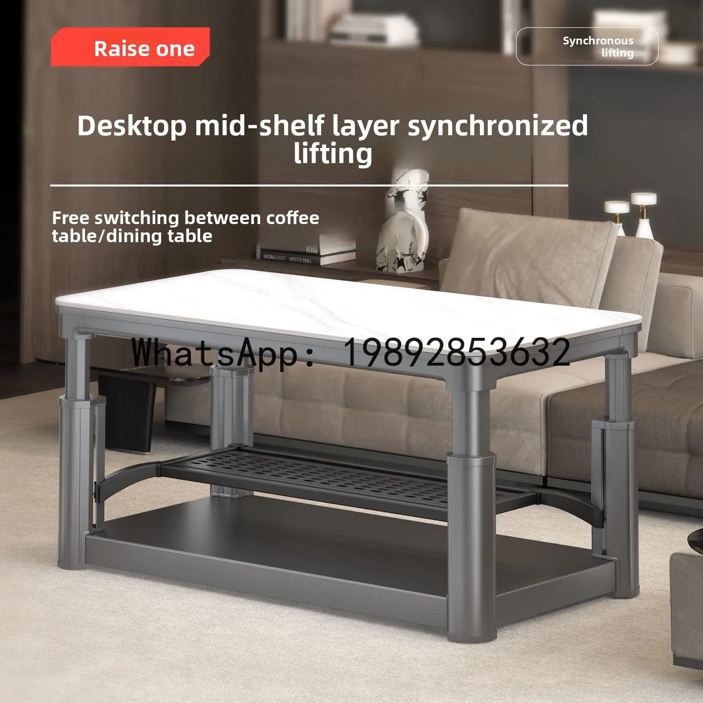XL Electric Heating Table for Living Room, Home Use, Adjustable Height Coffee Table with Integrated Heating Stove,