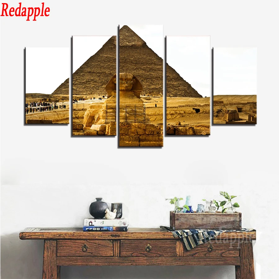 

diamond Rhinestone mosaic Sphinx Ancient Egypt Pyramid Pharaoh Pictures Customized 5 pcs/set diamond painting embroidery decor