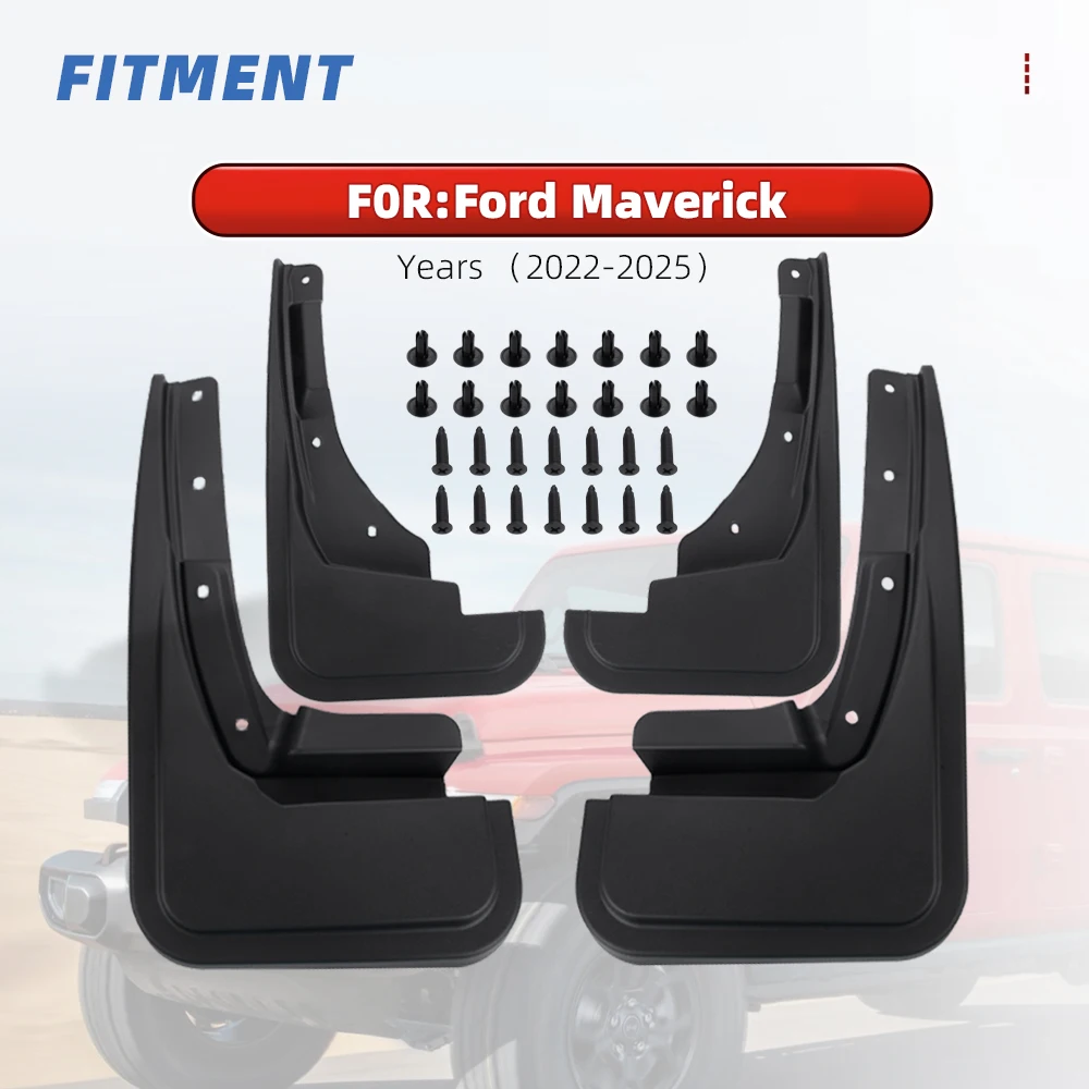 4PCS Mud Flaps Splash Guards Fender Front Rear Mud Guards Splash NZ6Z-16A550-AA For Ford Maverick 2022-2025 With Hardware LKT180
