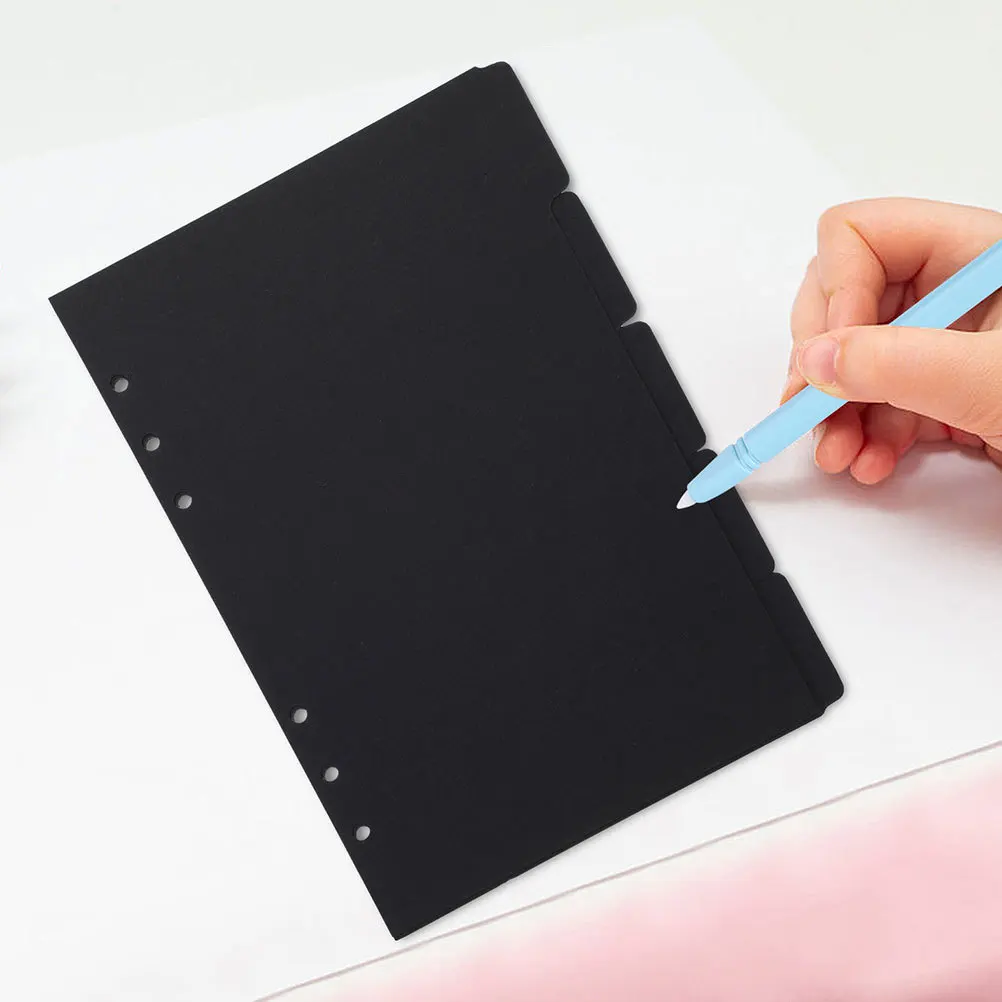5pcs Index Labels Paper Binder Dividers A5 Notebook Tab Organizers For Journal Diaries Reports Notepad Divider Tabs