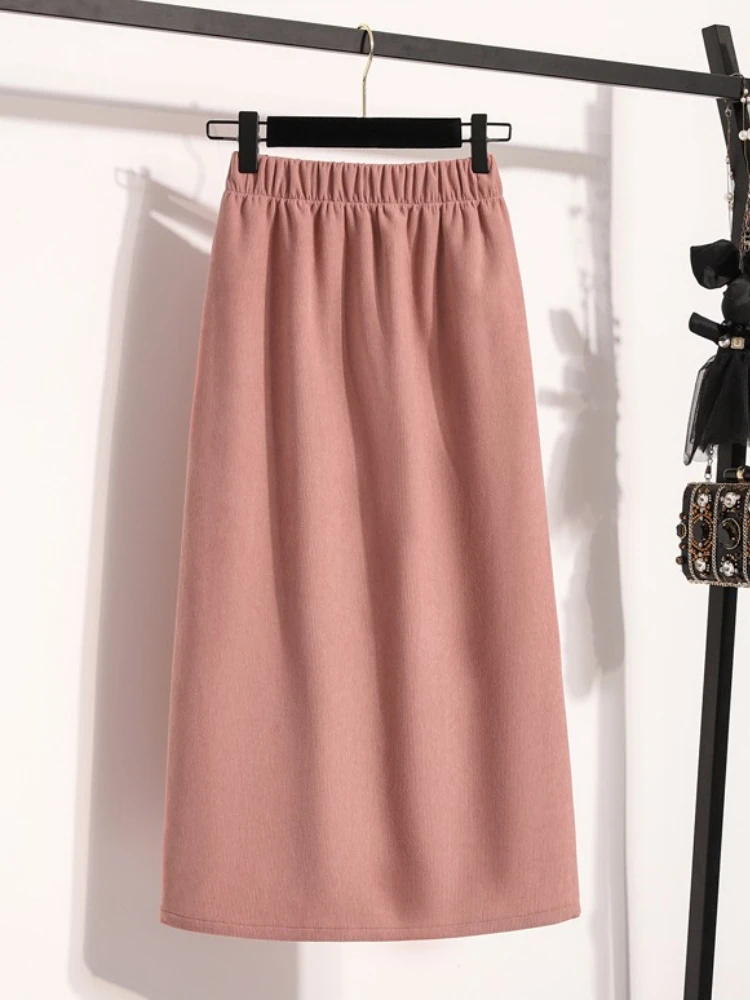 حجم كبير التنانير ميدي عالية الخصر ألف خط حجم كبير إخفاء اللحوم التخسيس الكمثرى شكل الجسم نصف الجسم تنورة تنوعا تنورة طويلة #4