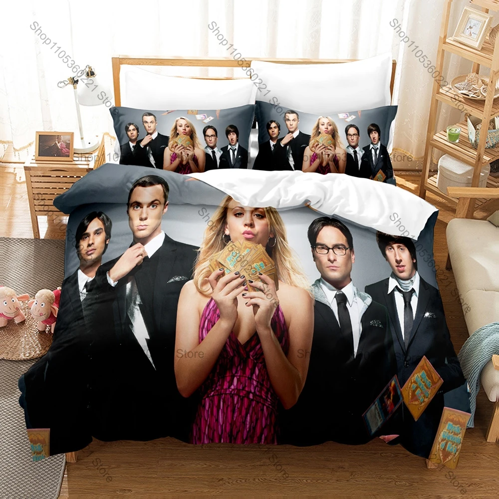 

Classic Sitcom The Big Bang Theory Three Piece Bedding Hidden Zipper Quilt Cover Bedroom Decor Fan Gift Science Character
