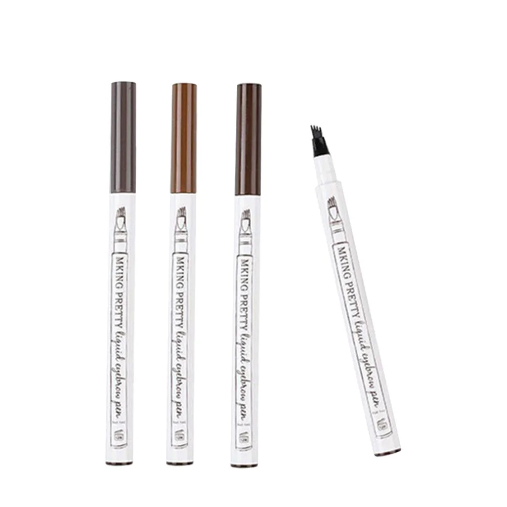 

4pcs Four-Head Pen Long-Lasting Waterproof Natural Fine Tip Liquid Eyebrow Pencil For Women Eyebrow Makeup Tool