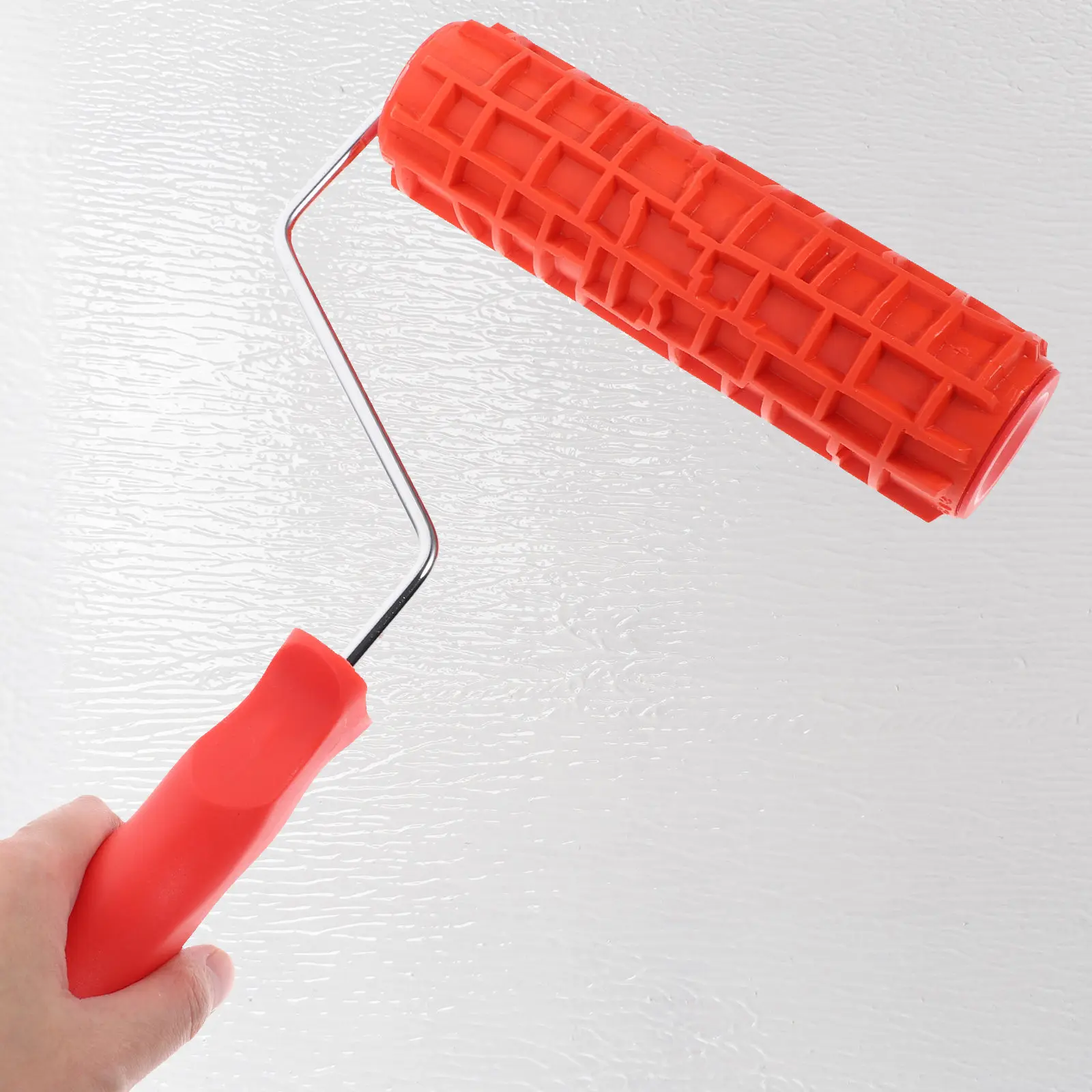 Wear Resistant Rubber Embossed Texture Roller with Comfortable Handle for Wall Grain Pattern Painting Drywall Decorative Wood