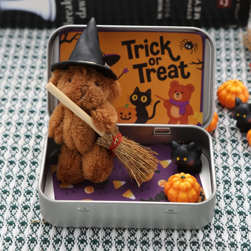 Halloween Teddy Gift Box-Cute Halloween Teddy Bear Themed Creative Gift Box for Party Favors, Spooky Decor Festive Presents