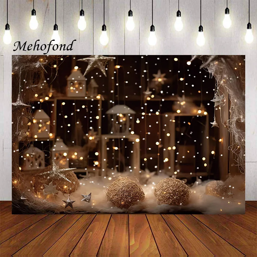 Mehofond Photography Background Winter Christmas Retro Indoor Glitter Xmas Party Kid Family Portrait Decor Photo Backdrop Studio