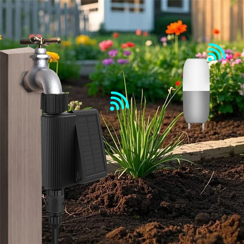 Solar Powered Water Timer Smart Water Valve Tuya Smart Water Timer Soil Temperature Humidity Sensor Detectorn01r