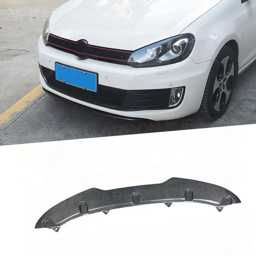 

For MK6 GTI Front Lip Chin Carbon fiber Spoiler For Volkswagen Golf 6 VI GTI 2010-2013 Bumper Guard Car Tuning