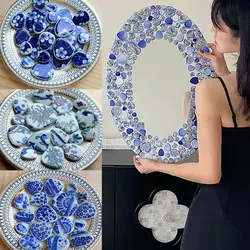 100g Multi Color Irregular Ceramic Mosaic Tiles DIY Mosaic Making Stones for Craft Hobby Arts Wall Decoration Petal arte oval