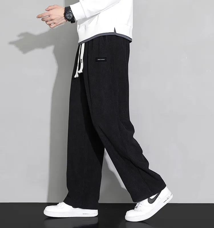 Clearance Leak-Picking ~ Men's Autumn and Winter Ins Fashion Brand Straight Loose Drape Casual Trousers Fleece-lined Thick Wa...