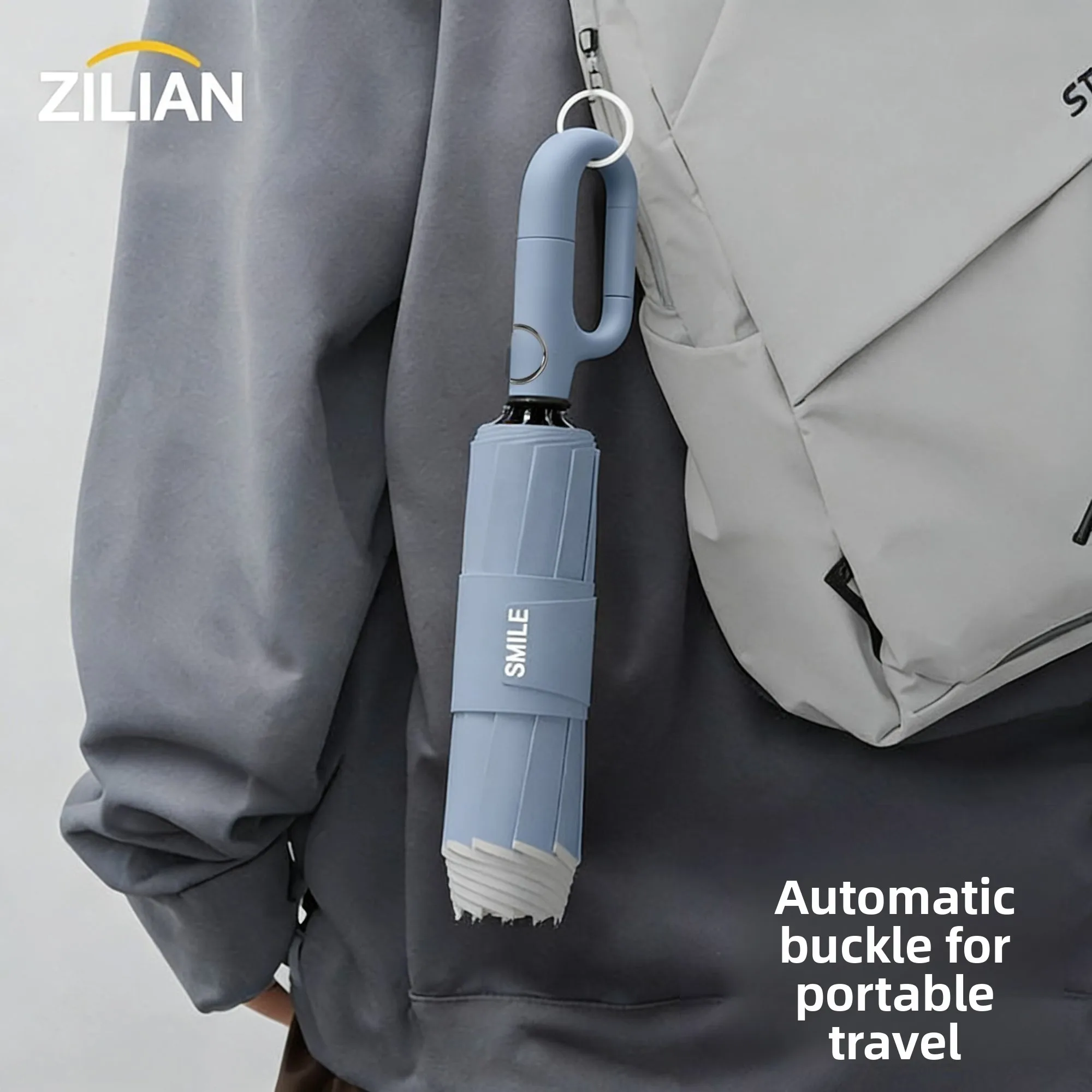 Automatic Double Layer Umbrella Windproof Sunshade UV Protection Reinforced Ring Buckle Folding Home Daily Use Umbrella