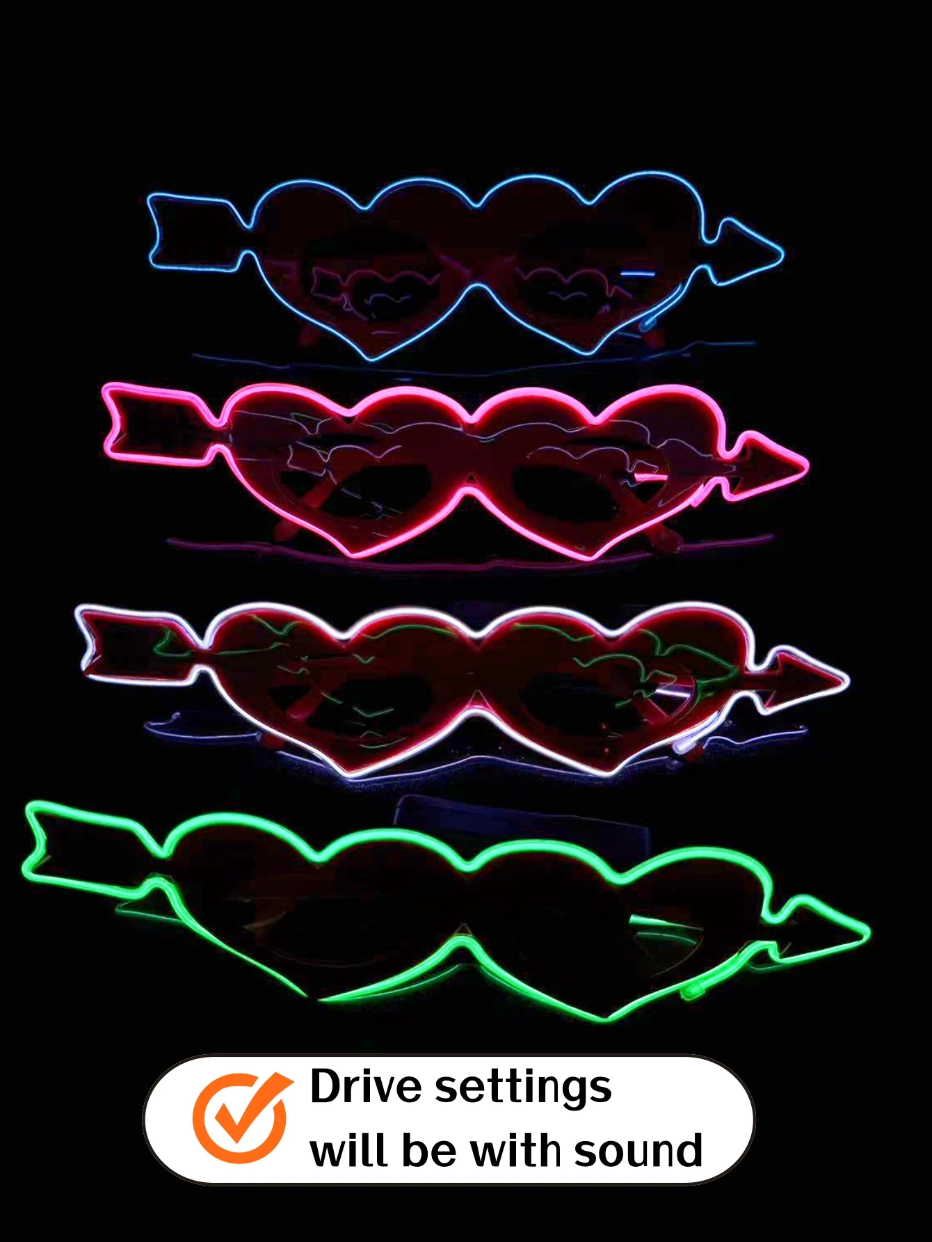 Wireless EL luminous glasses disco luminous LED online celebrity sunglasses pixel KTV bar atmosphere concert flash.