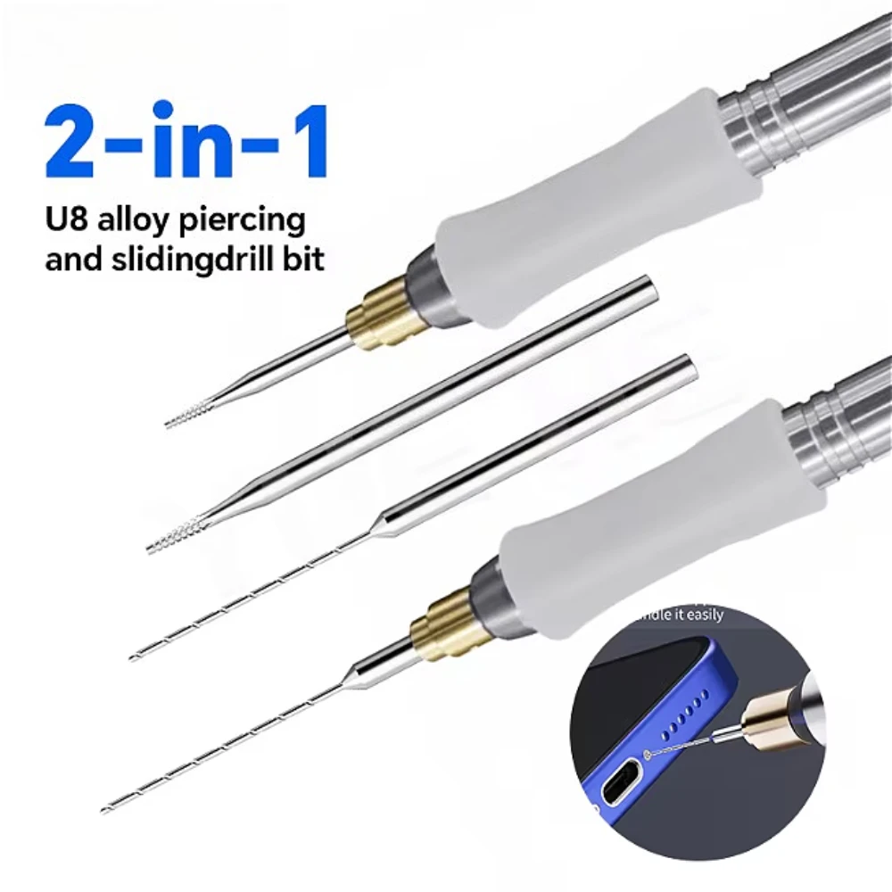 

Набор сверл для метчиков из сплава U8, набор из 2 предметов, быстро удаляет зачищенную резьбу, шкура мобильного телефона