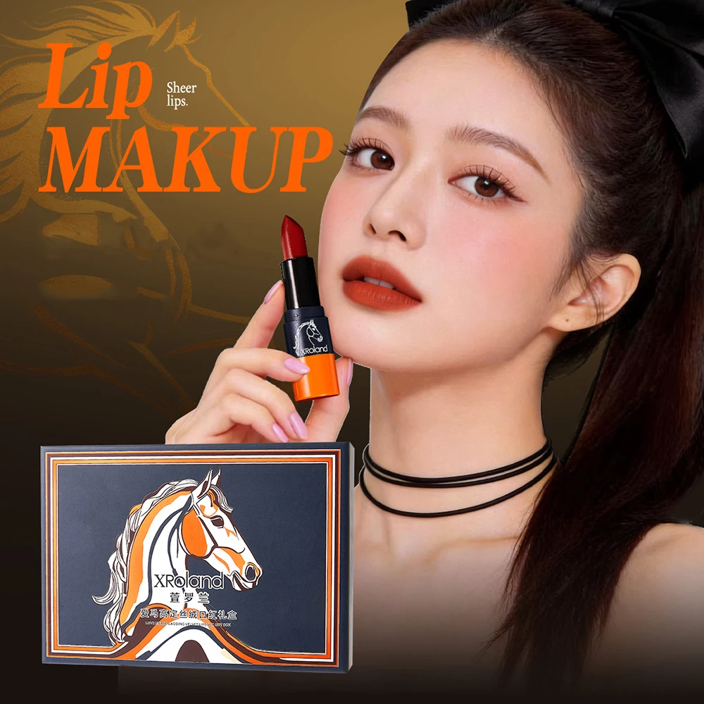 4Pcs Premium Gift Box Lip Care Velvet Matte Lipstick Make-up for women Lip Stick Moisturizing Lip Gloss Lips Makeup Cosmetics