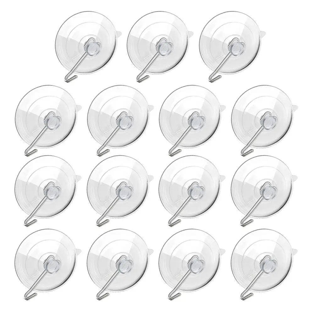 20Pcs Thickened Transparent Suction Cups Reusable Removable No Drill Suction Cup Hooks for Glass Bathroom Kitchen Shower Window view 5