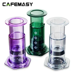 CAFEMASY Tragbare French Press Kaffeemaschine Transparente Espresso-Kaffeekanne Luftpresse Kaffeemaschine mit Filtern für Aero Press