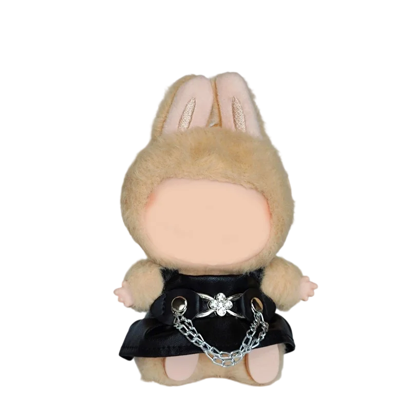 17cm Labubu 의류 복장 봉제 인형 의류 - 줄무늬 탑 & 작업복이 포함된 카와이 패션 세트 |   사랑스러운 완벽한 의상