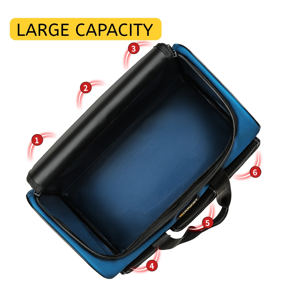 WINHUNT, borsa per attrezzi (materiale in nylon da 1680 denari, con 5 tasche esterne, borsa per attrezzi specifica per elettricisti, ideale per Enthu fai da te