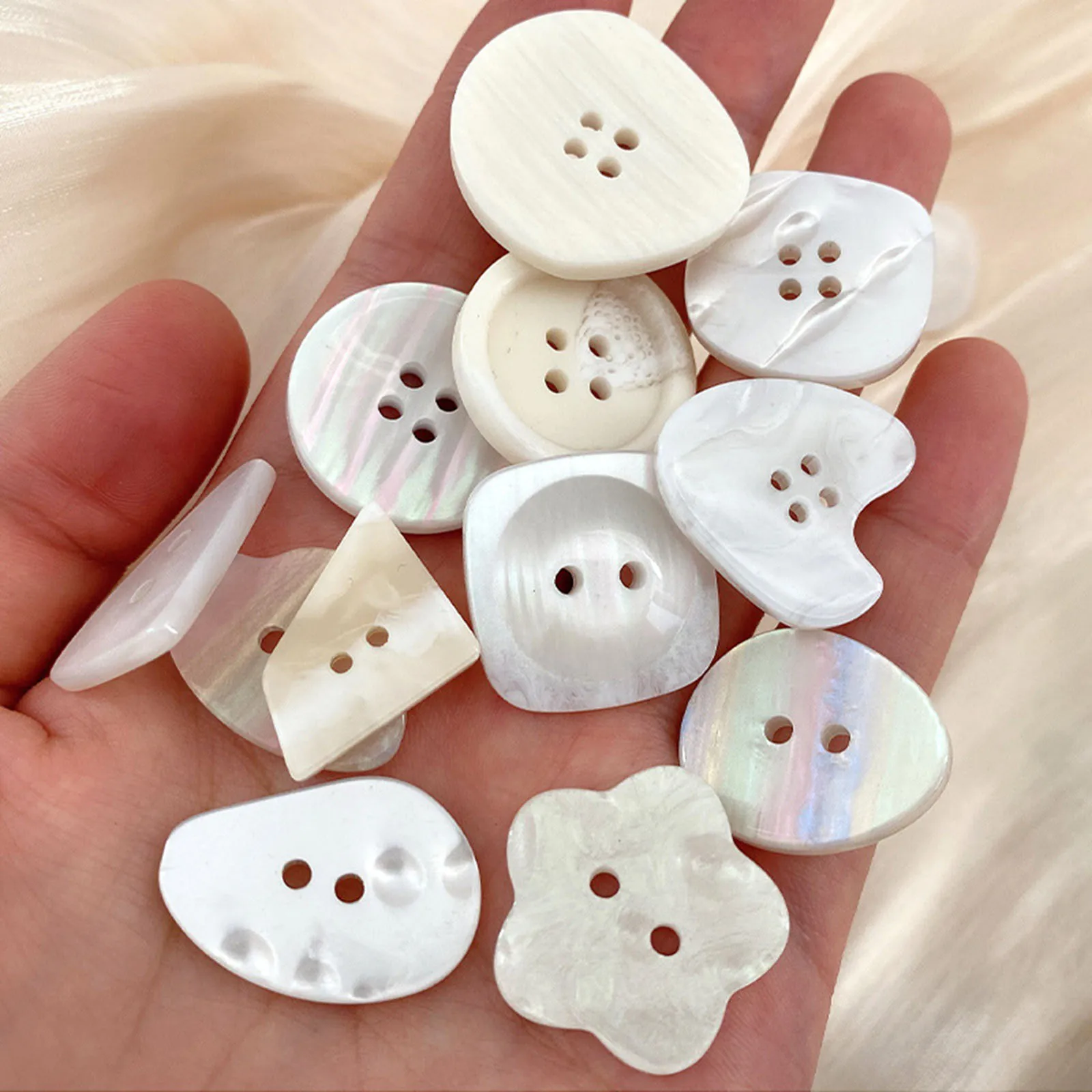 10PCs Resin Sewing Buttons Irregular Multicolor 2-4 Holes Women DIY Coat Dress Clothing Apparel Sewing Decoration Accessories