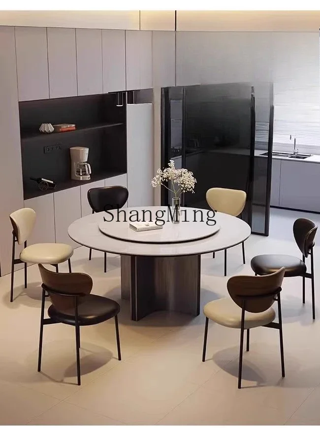 

CL rock slab dining table household round dining table and chair combination premium round dining table