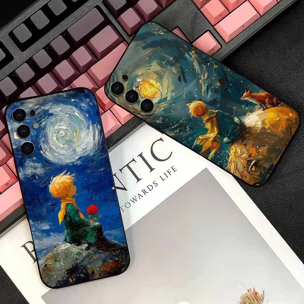Classic L-Little P-Prince-p Oil painting Phone Case For Samsung S25,S24,S21,S22,S23,S30,Ultra,S20,Plus,Fe Transparent Cover