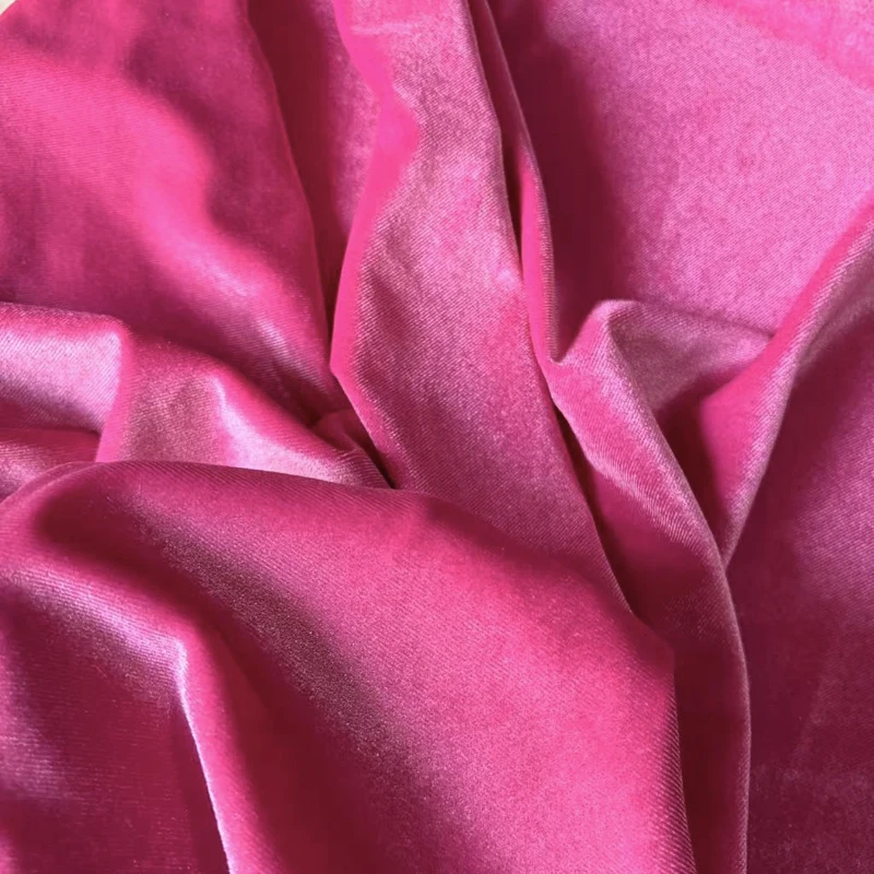 النبيذ الأحمر الوردي الأحمر المخملية الناعمة مع نسيج مرن مناسبة للخياطة فستان رسمي خلفية DIY، ستائر تزيين حفلات الزفاف #3