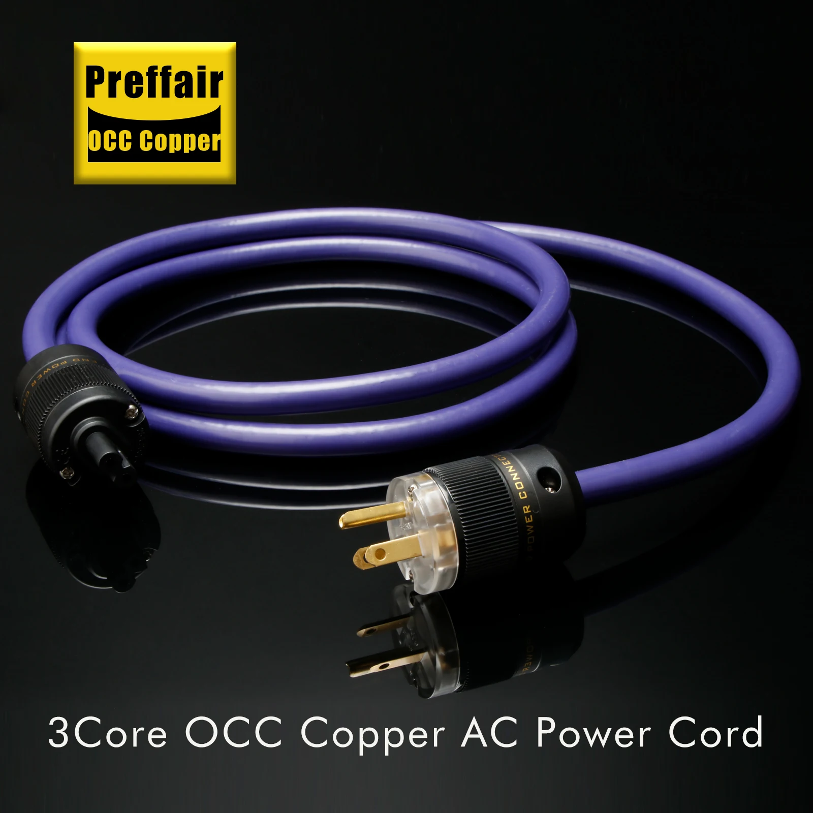 Hifi Single Crystal Copper Power Cable OCC Copper EU/US Power Cord C7 Figure 8 Audiophile Cables Electric Audio Extend Cable
