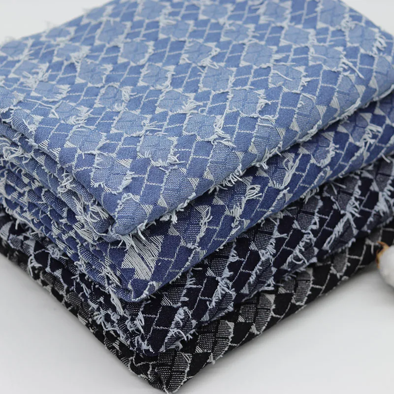 

Jacquard Washed Denim Fabric Thick Style for Clothing Dress Pants Designer Handmade Diy Sewing Material Cloth