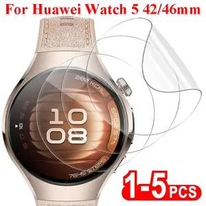 Bilashmart Hydrogel Film Huawei Watch 5 42mm 46mm Screen Protector Soft TPU Films Watch Accessories Huawei Watch 5 Protective Cover