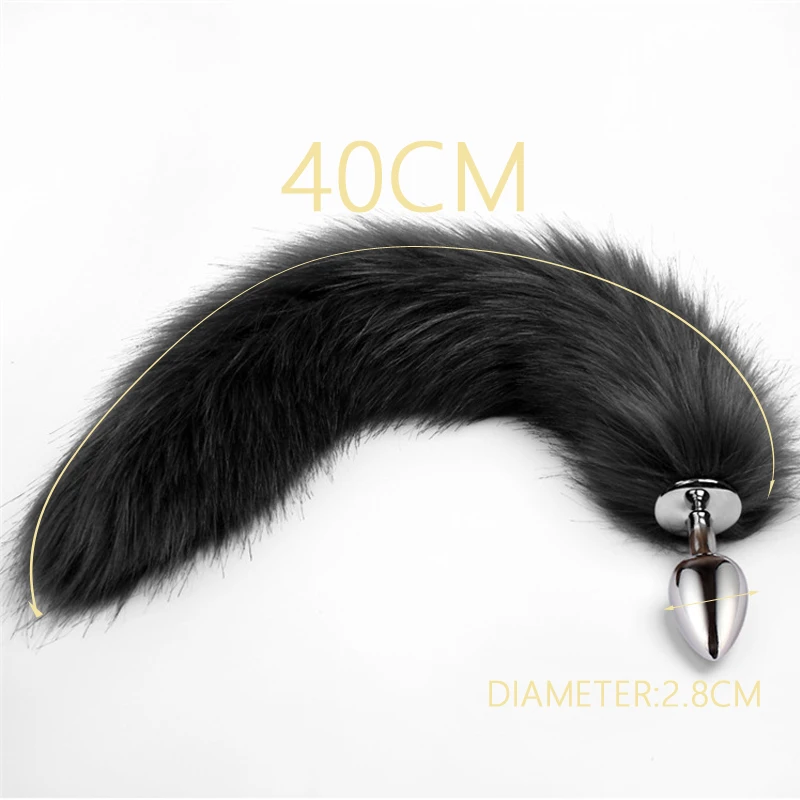 Fetish Slave Play Butt Brown White Pointed Fox Tail Metal Anal Plug Sextouse Woman Exotic Sex Toys