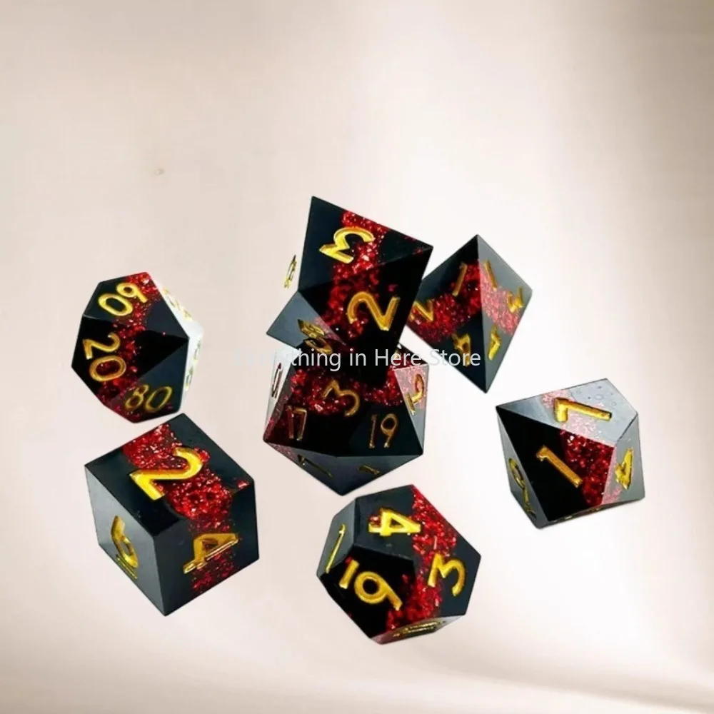

7pcs/set Numbered Polyhedral Dice Set for Dungeons & Dragons COC Run Cthulhu Run Board Game Board Resin Dice Game Accessories