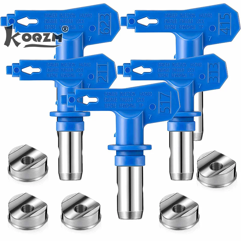 Blue Airless Paint Nozzles 211 313 315 415 417 515 517 523 623 For Airless Spraying Machine Tips And Paint Sprayer Machine Parts