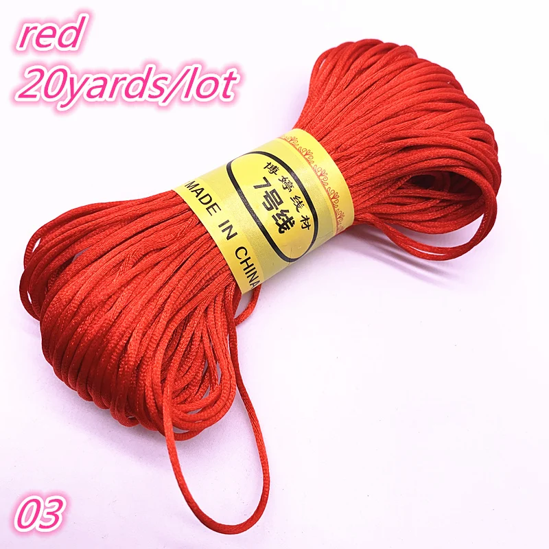 Image 6: 20 mètres/lot 1.5mm noeud chinois ligne cordon soie Satin cordon en Nylon cordon bricolage chaîne collier Bracelets cordon