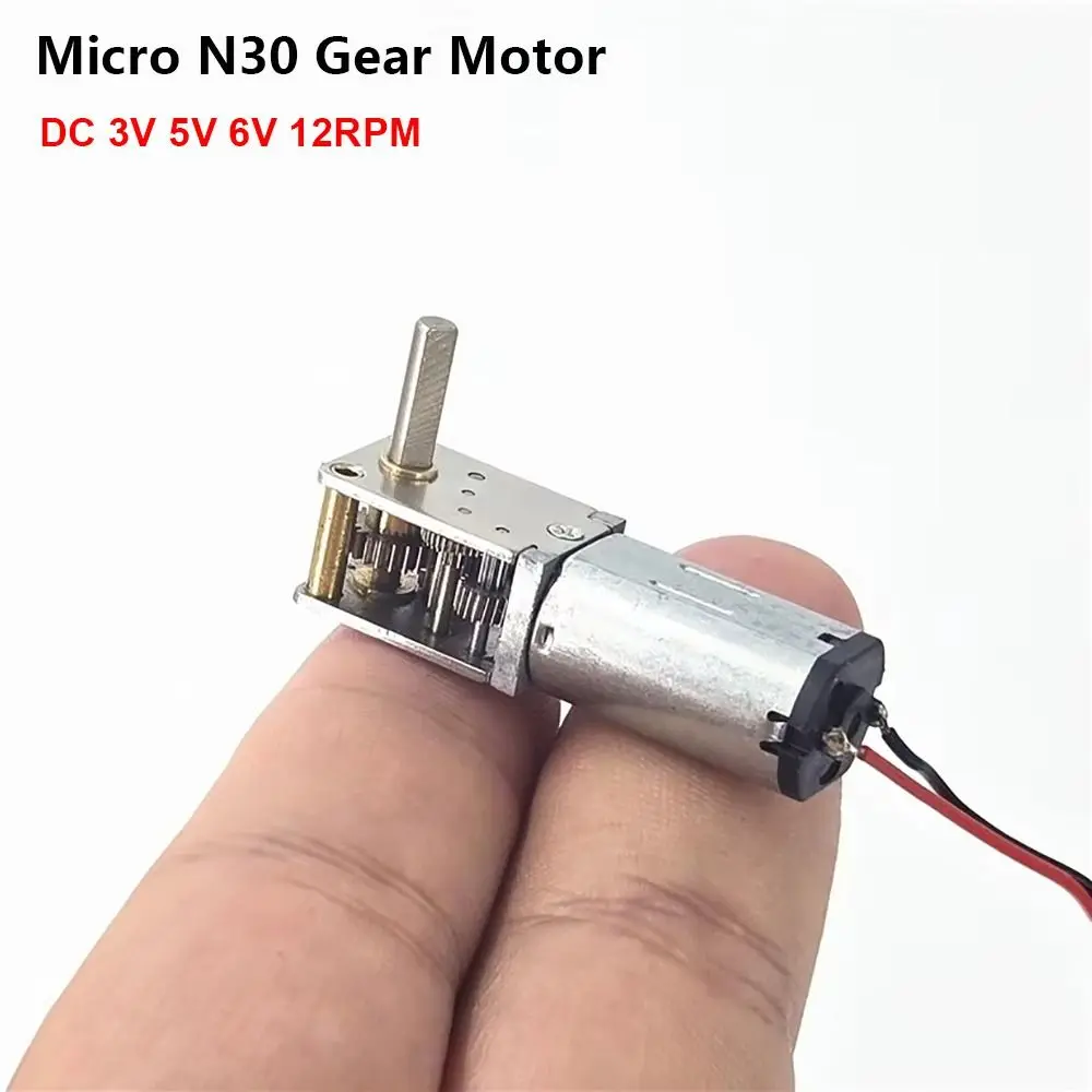 

1Pcs Durable DC 3V 5V 6V 12RPM Micro N30 Gear Motor Mini Single Long Shaft Gearbox Motor Right Angle High Torque Reduction Motor