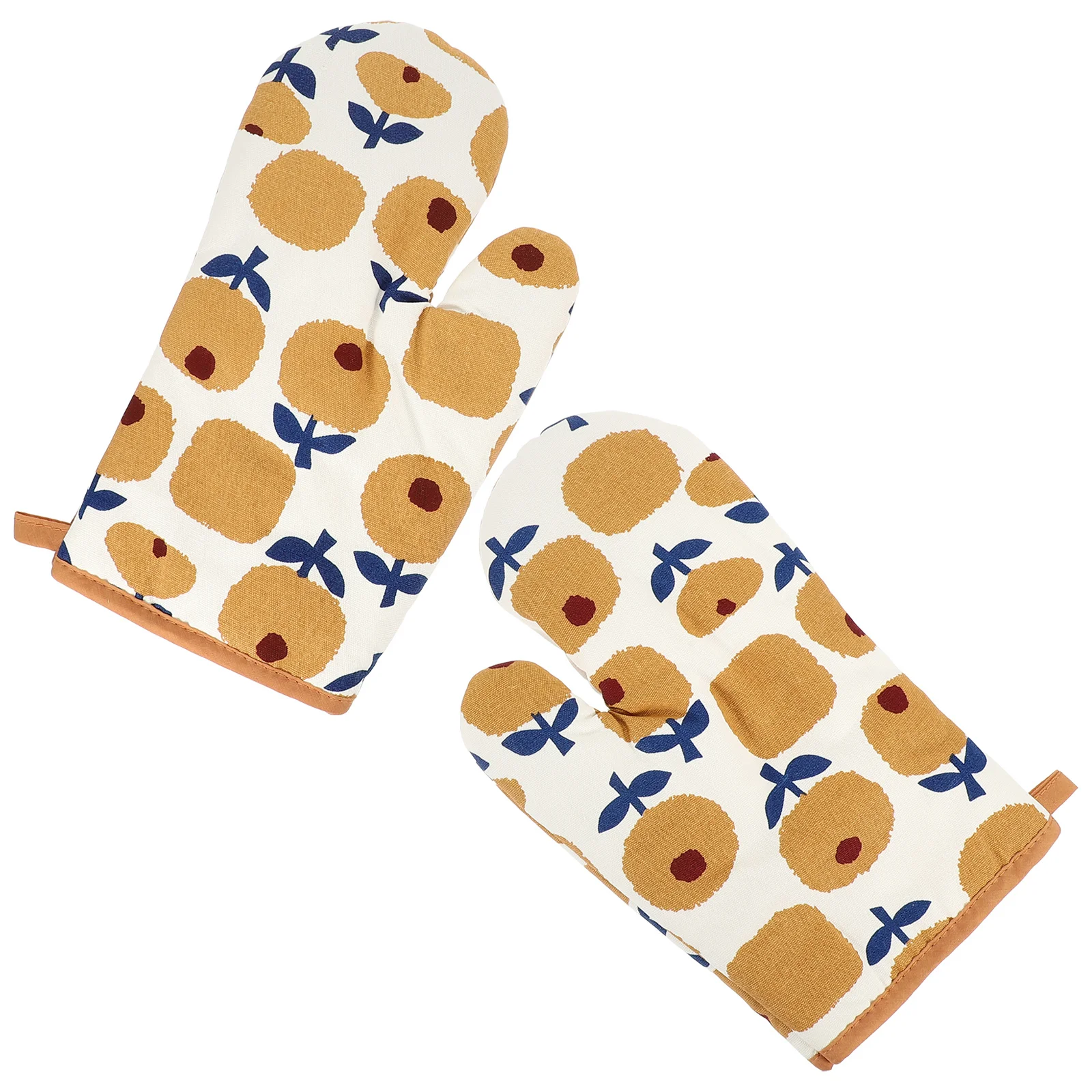 

1Pair Thickened Heat Resistant Oven Mitts Kitchen Cooking Gloves for Baking Grilling Hand Protection Heat Insulated Gloves