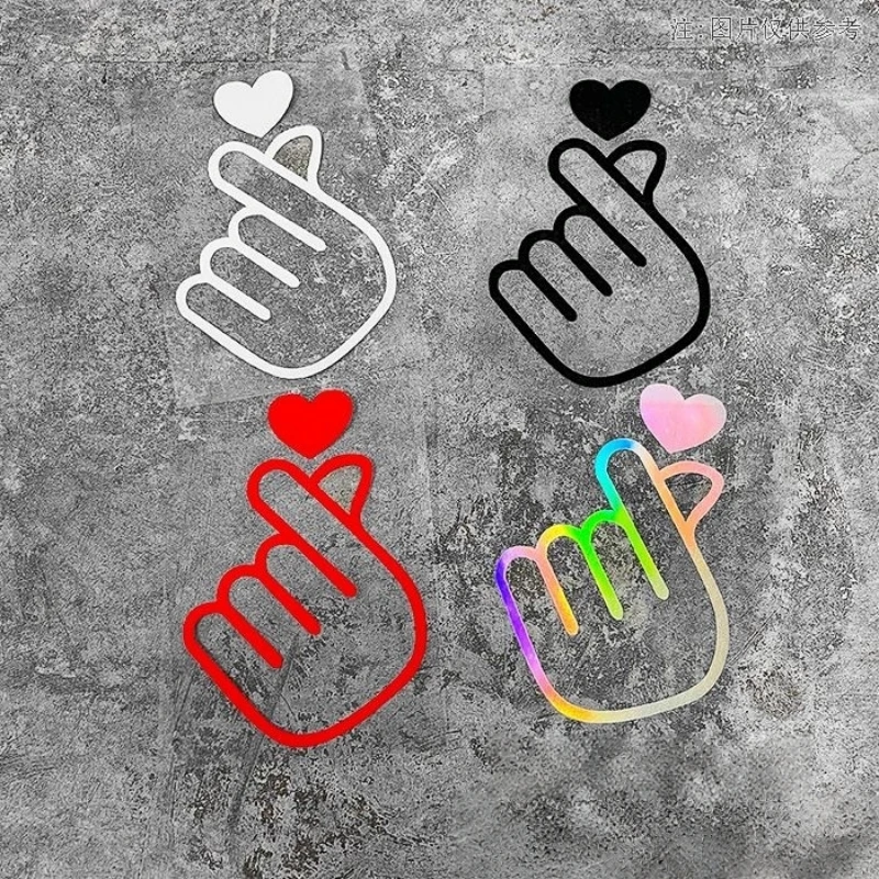 Car stickers, body stickers, door triangular Windows, fuel tank caps, creative heart-shaped reflective waterproof stickers