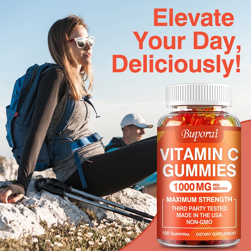 

Vitamin C Gummies 1000Mg - Rich in Antioxidant Helps Skin & Nail and Hair Health Immune System & Collagen Supplement