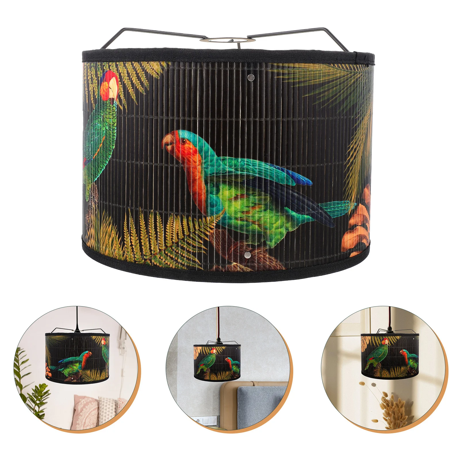 

Bamboo Hanging Lampshade Creative Retro Design Durable European Lamp Cover Decorative Home Lighting Bedroom Dining Room