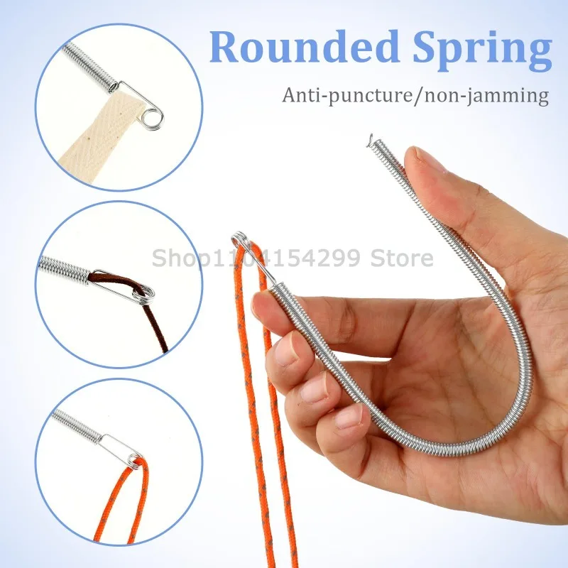 Bendable Spring Drawstring Threader Clip Rope Threading Tool for Pants Hoodies Elastic Band Lace Cord DIY Sewing Accessories Kit
