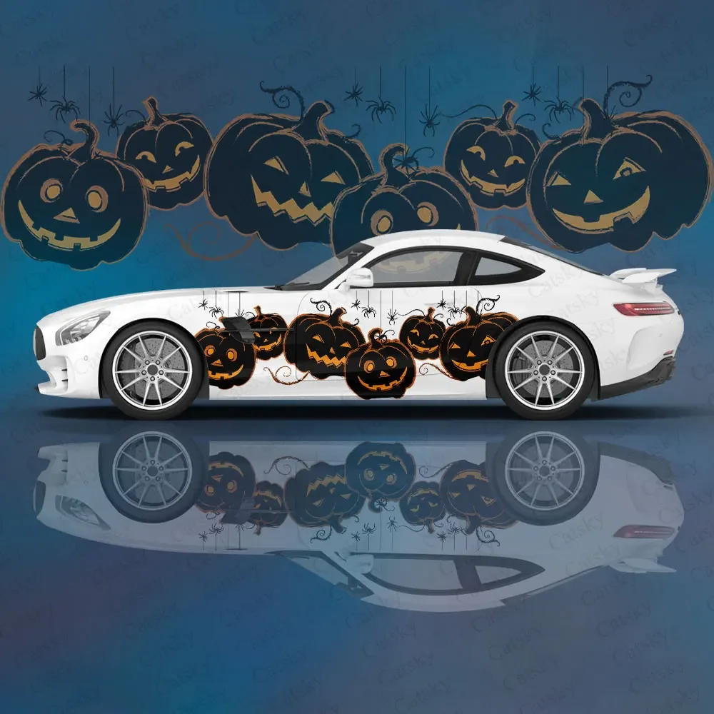 Halloween Bat Pumpkin Print Truck Car Sticker Decal Hood Door Body Side Universal New Car Sticker Decoration Auto Accessories