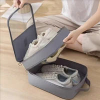 Sac à chaussures portable de grande capacité, adapté aux voyages, peut contenir 3 paires de chaussures, boîte de rangement durable, anti-poussière et respirante 6